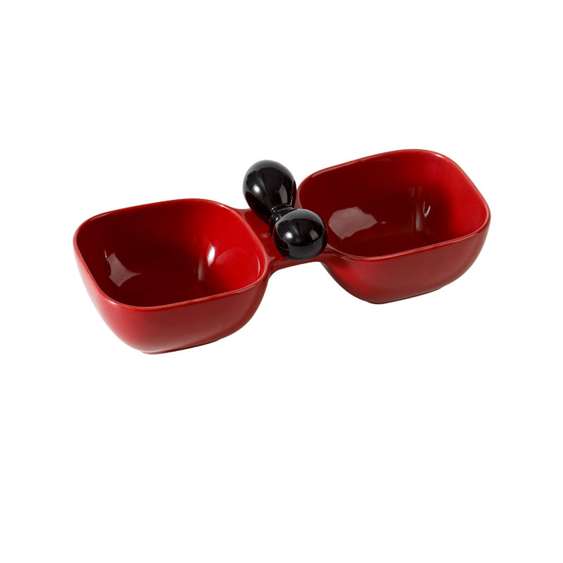 Ceramic Pet Food And Water Bowl Set Dual Use