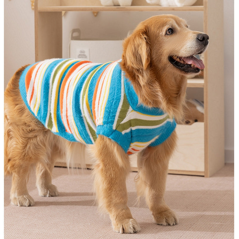 Autumn Winter Striped Sleeveless Pet Sweater Versatile Outfit