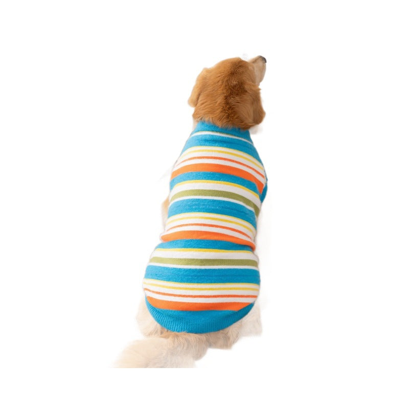 Autumn Winter Striped Sleeveless Pet Sweater Versatile Outfit