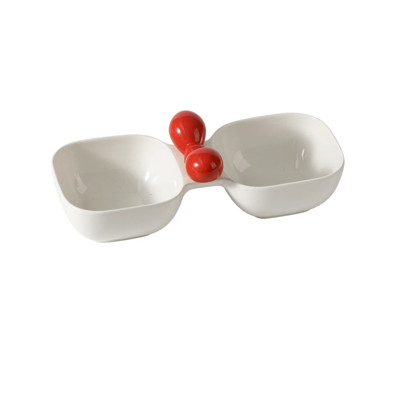 Ceramic Pet Food And Water Bowl Set Dual Use