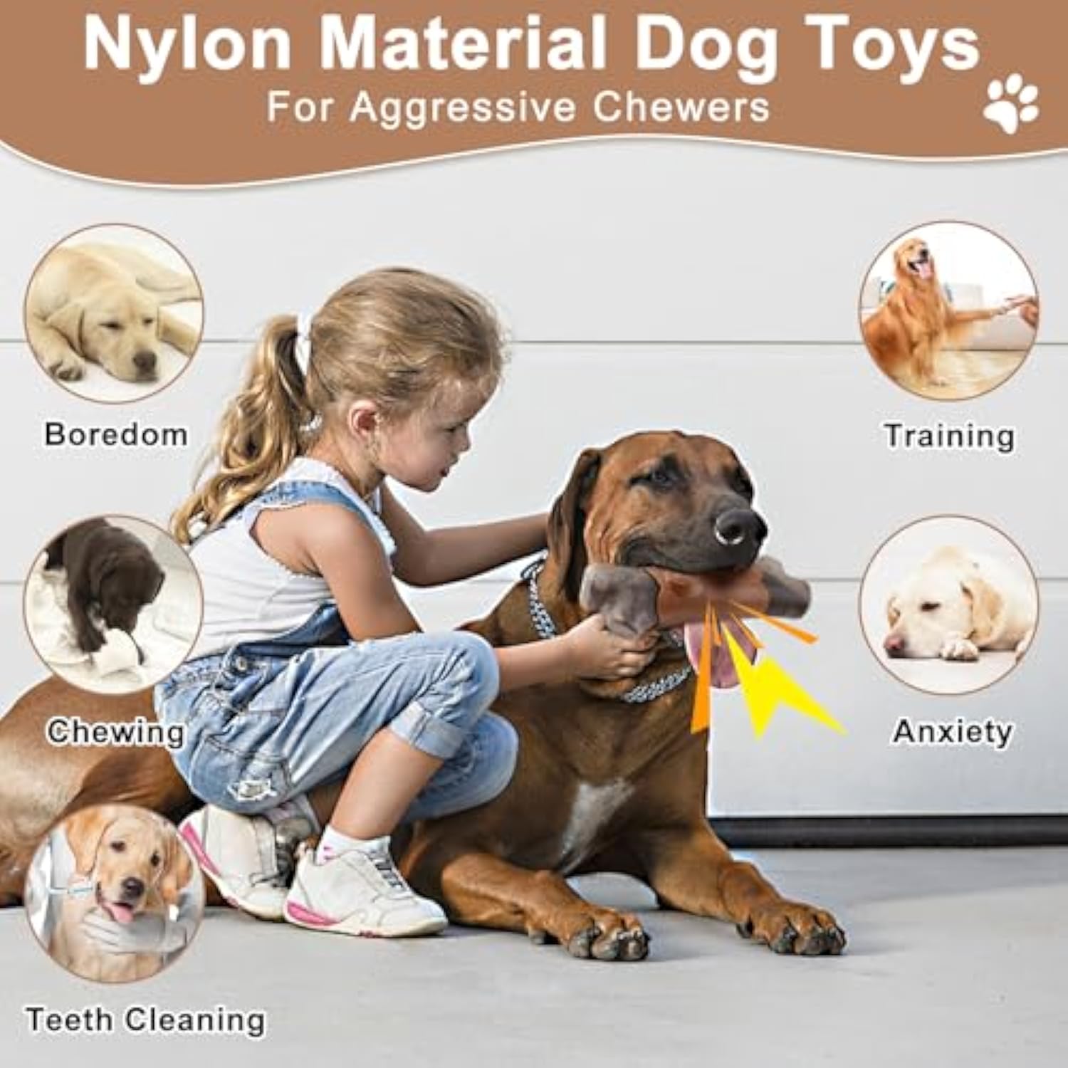Pet Indestructible Chew Toy Durable Bacon Flavor Large Breed Toy