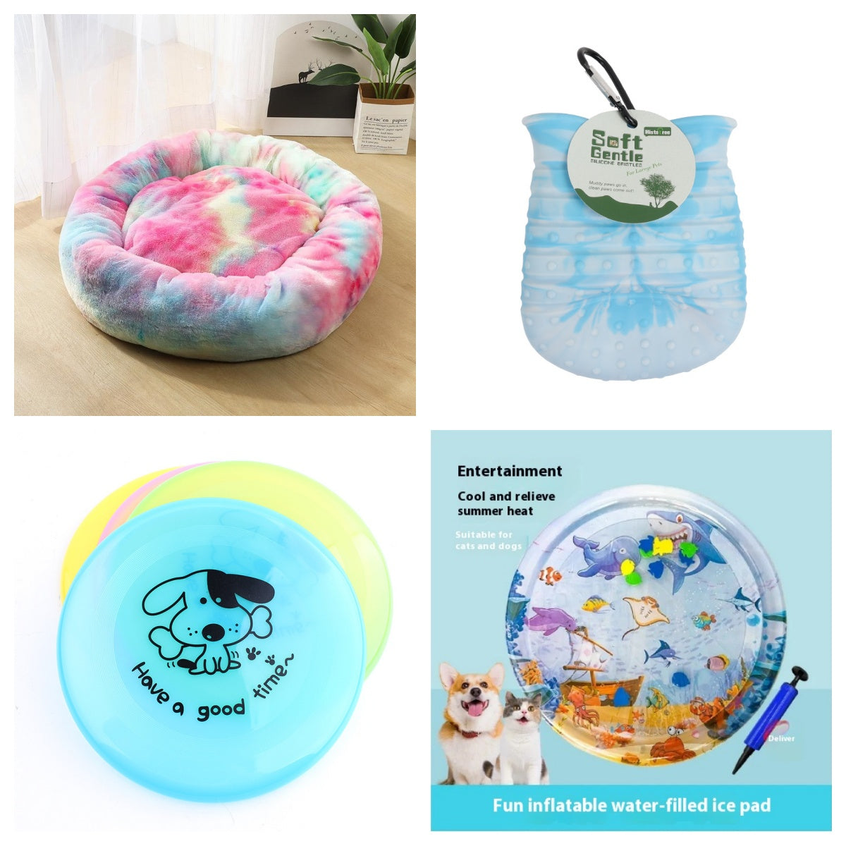 Pet Silicone Flying Disc Chew Resistant Interactive Training Toy