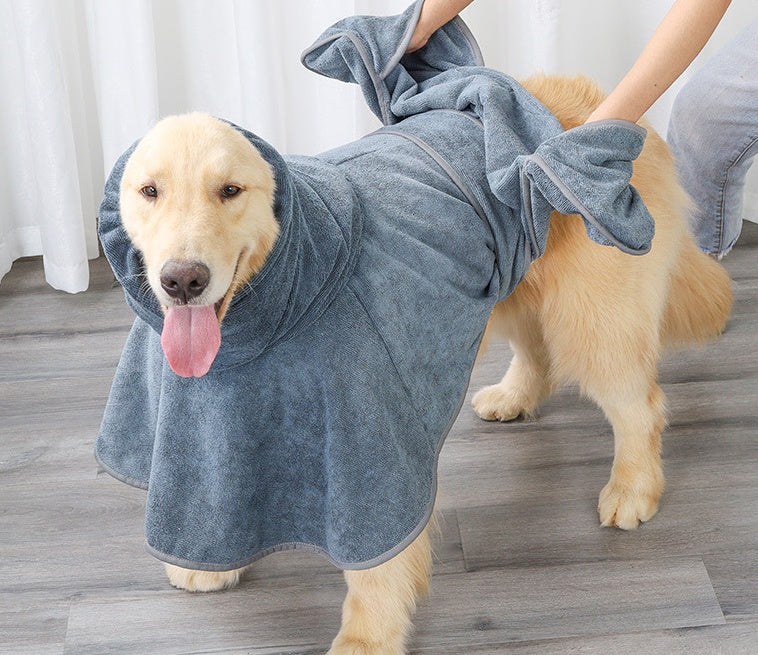 Highly Absorbent Cotton Pet Bathrobe Towel For Drying And Grooming