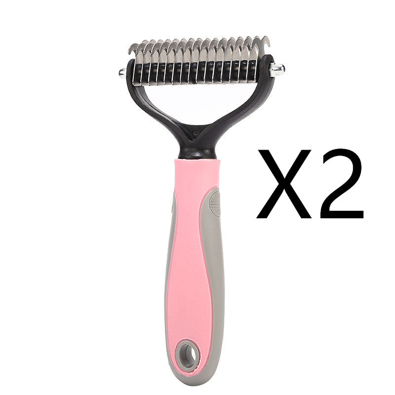 Double Sided Stainless Pet Grooming Brush Hair Removal Dematting Tool