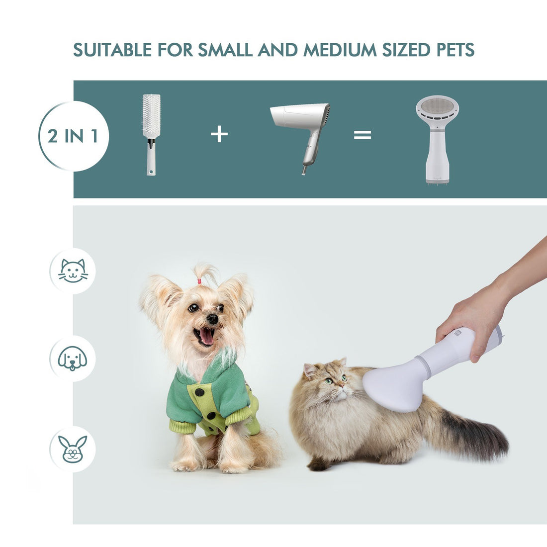 Pet Grooming Dryer Brush Hair Drying And Slicker Comb Tool