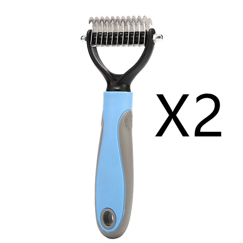 Double Sided Stainless Pet Grooming Brush Hair Removal Dematting Tool