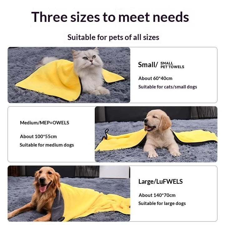 Super Absorbent Quick Drying Pet Bath Towel Durable Soft Material