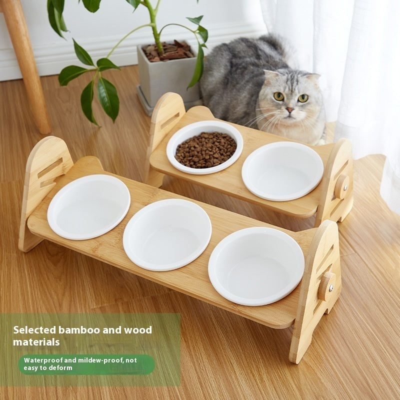 Angled Pet Drinking Bowl Cervical Spine Protection Feeding Design
