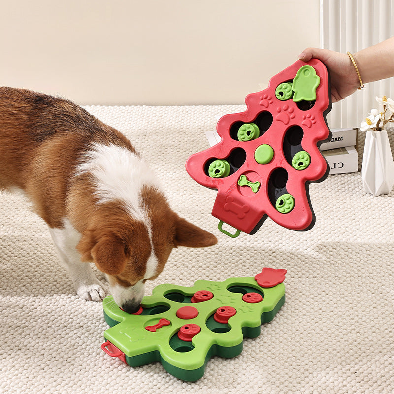 Pet Interactive Puzzle Slow Feeder Christmas Tree Bowl Toy
