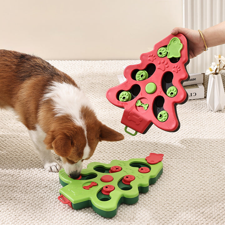 Pet Interactive Puzzle Slow Feeder Christmas Tree Bowl Toy