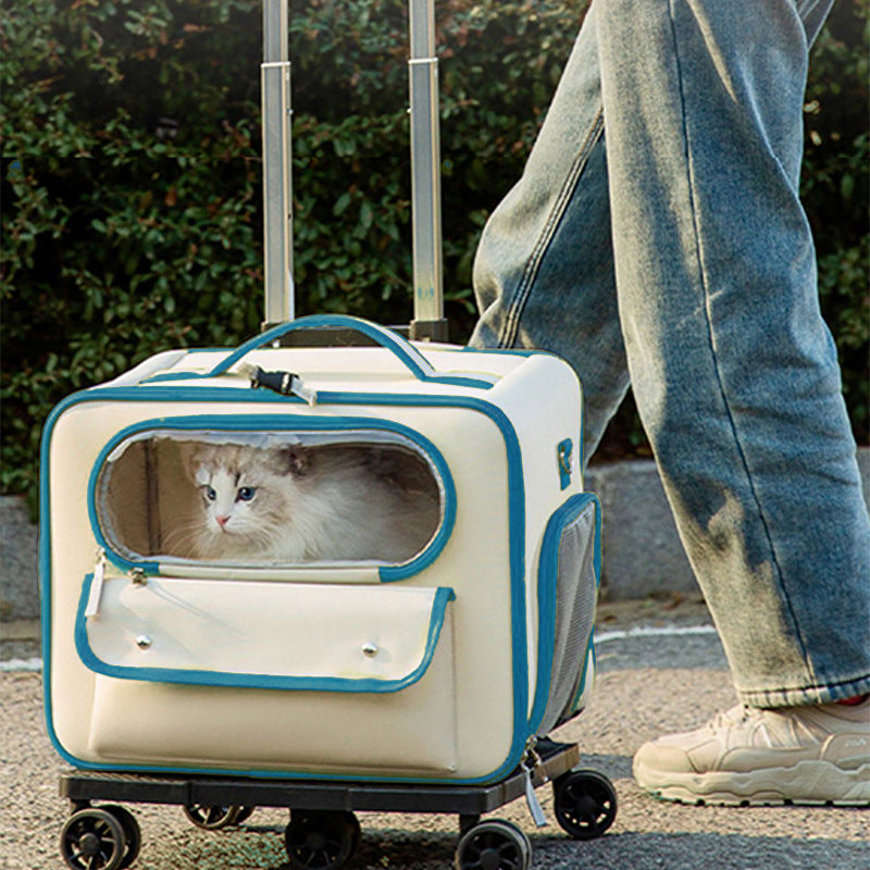Pet Trolley Backpack Carrier Bag Anti Stress Travel Design