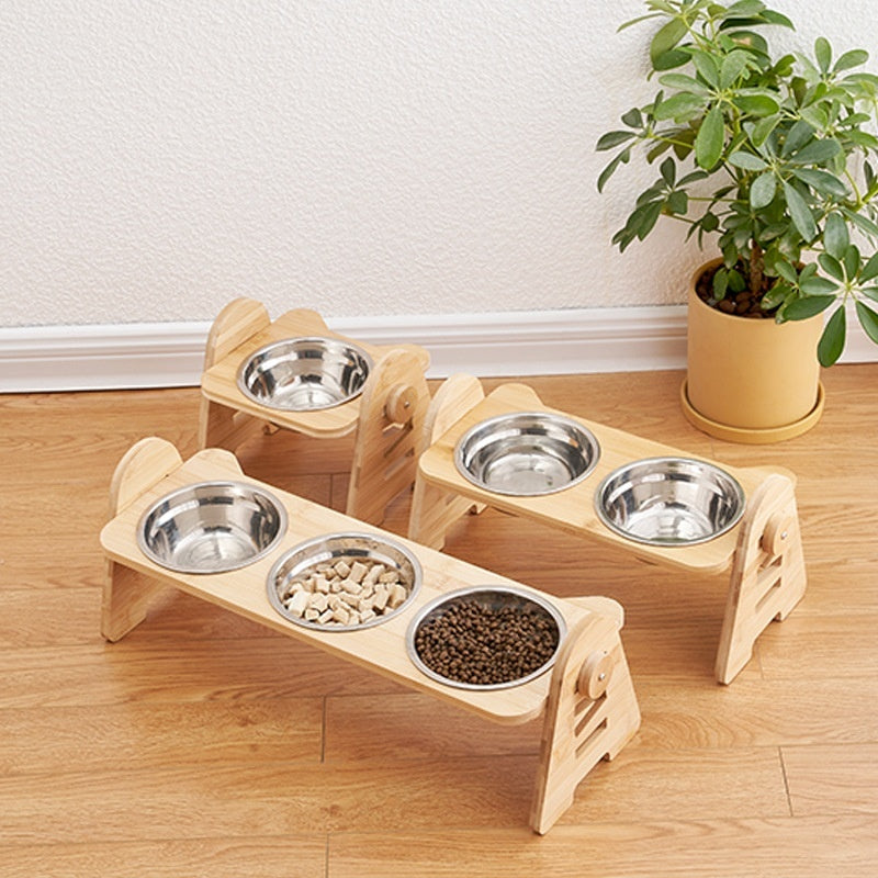 Angled Pet Drinking Bowl Cervical Spine Protection Feeding Design