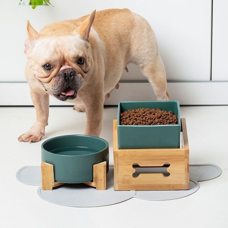High Stand Large Capacity Ceramic Pet Feeding Bowl