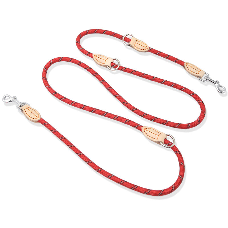 Multifunctional Hook Chain Leather Pet Training Leash