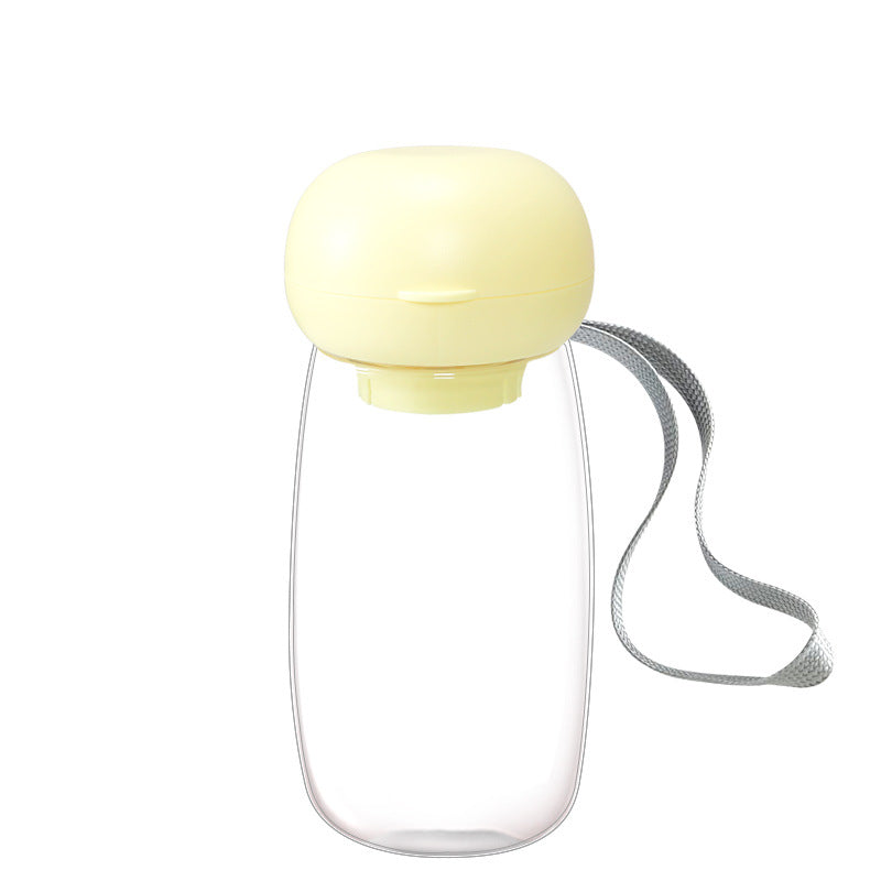 Portable Pet Water Bottle Travel Drinking Bowl Lanyard Supplies