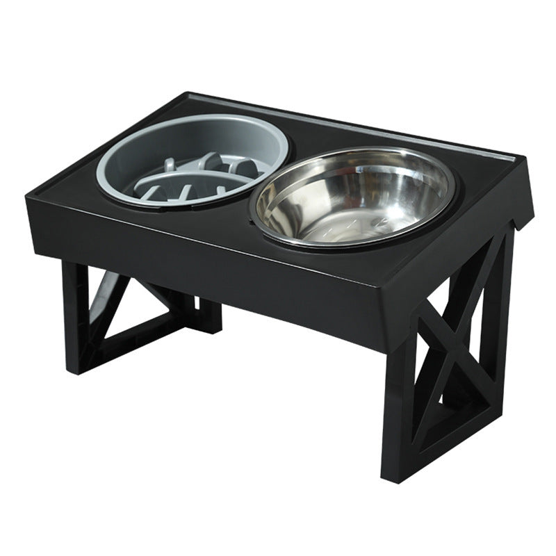 Adjustable Elevated Stainless Steel Anti-Choke Slow Feeding Pet Bowl