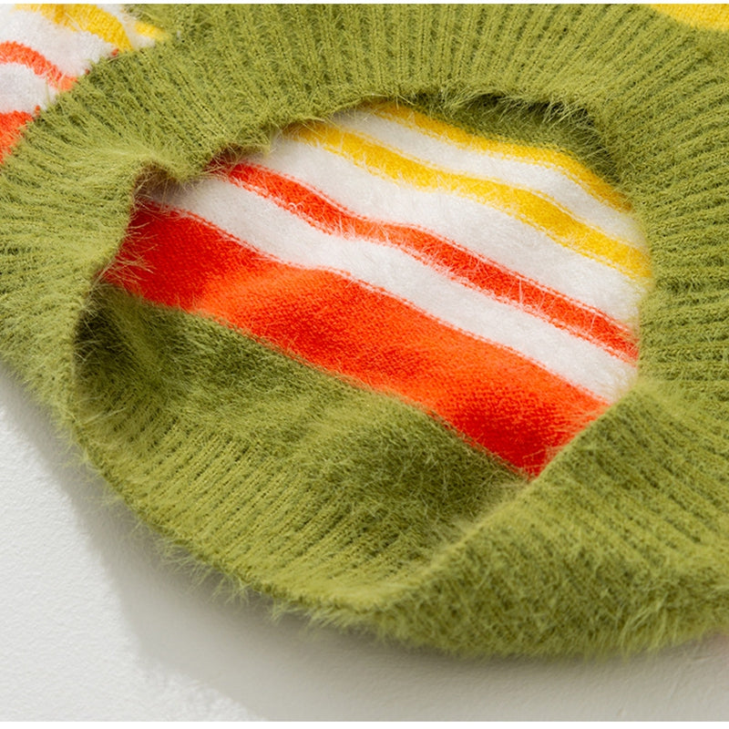 Autumn Winter Striped Sleeveless Pet Sweater Versatile Outfit
