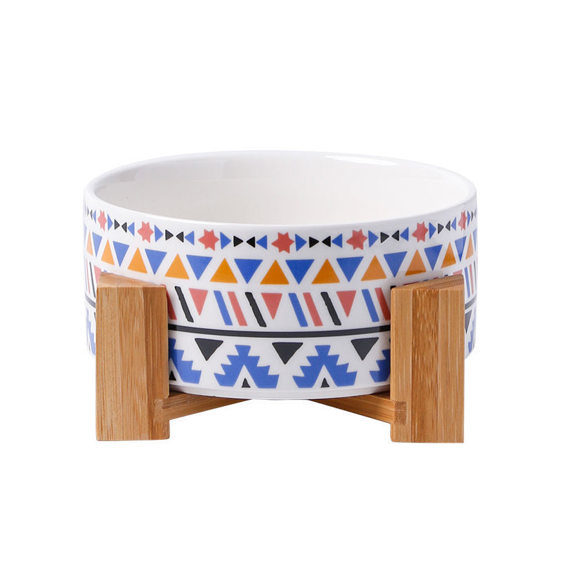 High Stand Large Capacity Ceramic Pet Feeding Bowl