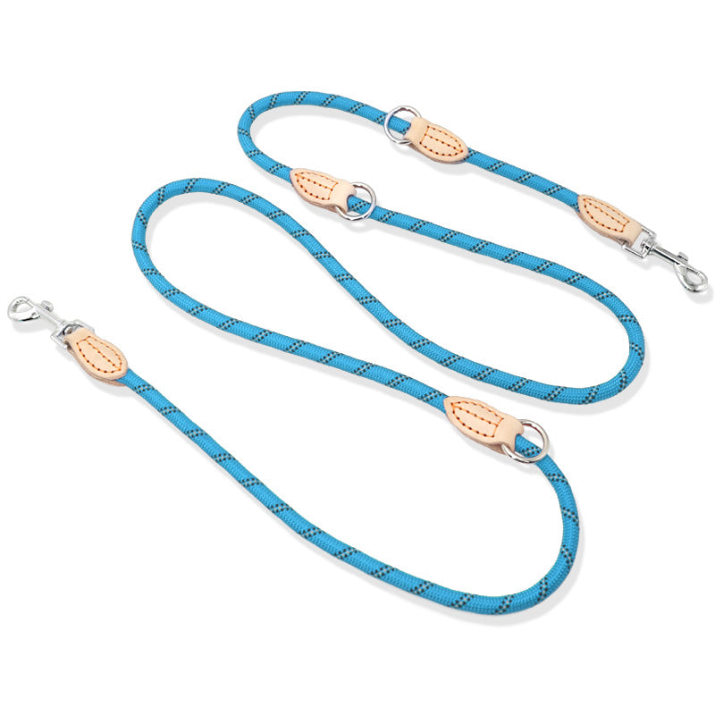 Multifunctional Hook Chain Leather Pet Training Leash