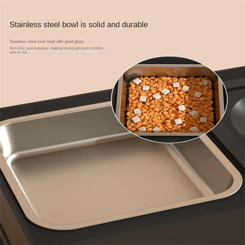 Adjustable Height Double Stainless Stand Pet Feeding Bowl