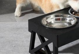 Adjustable Elevated Stainless Steel Anti-Choke Slow Feeding Pet Bowl