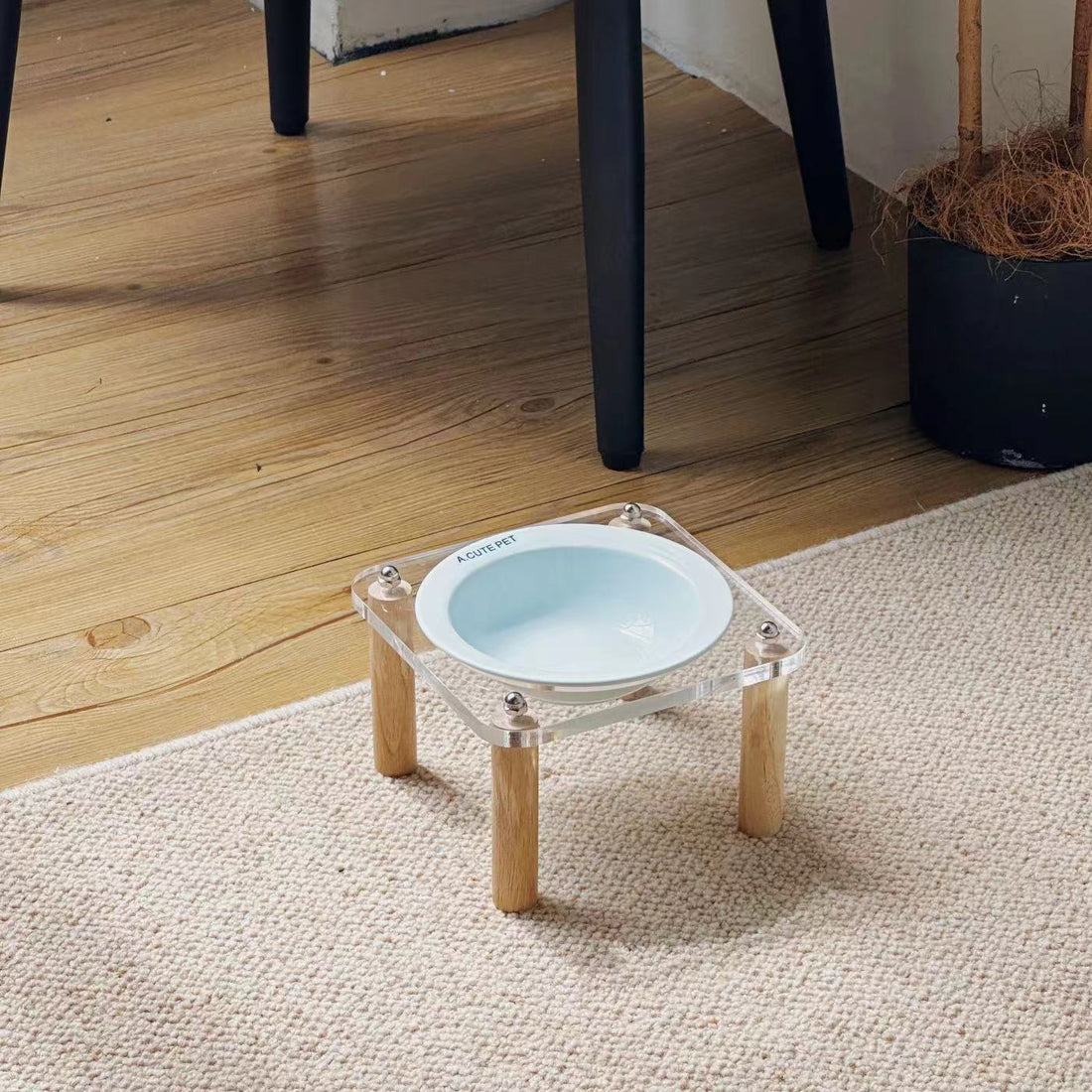 Anti Tumble Elevated Pet Double Bowl Ceramic Feeding Stand