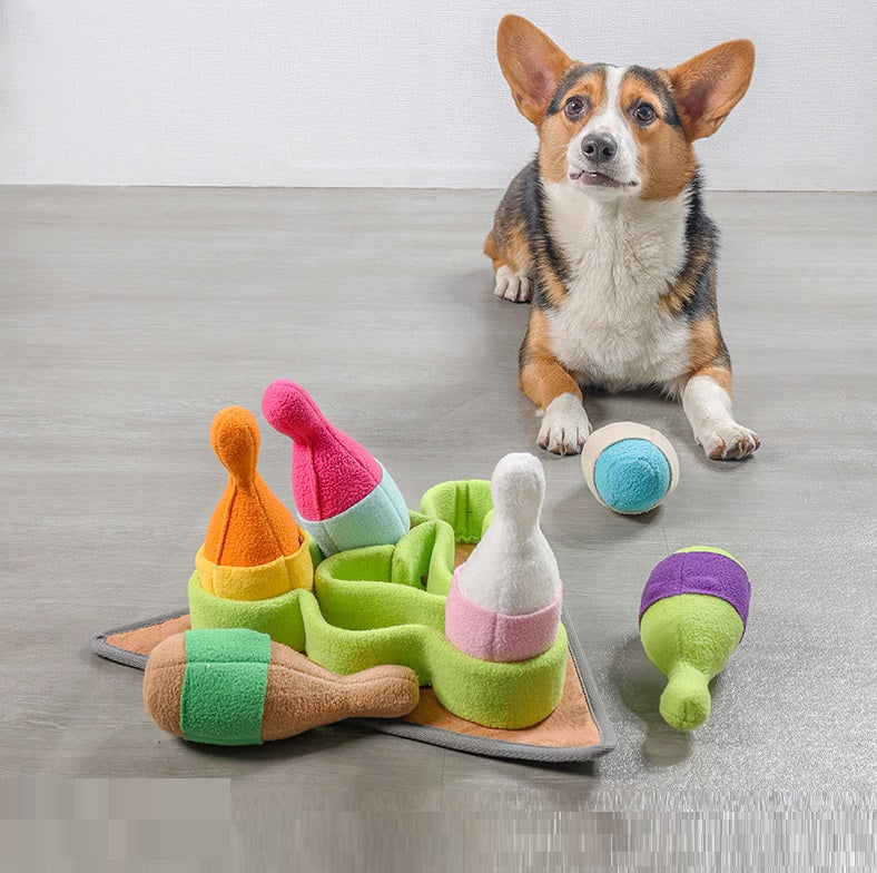 Pet Puzzle Training Bowling Sports Interactive Toy Set