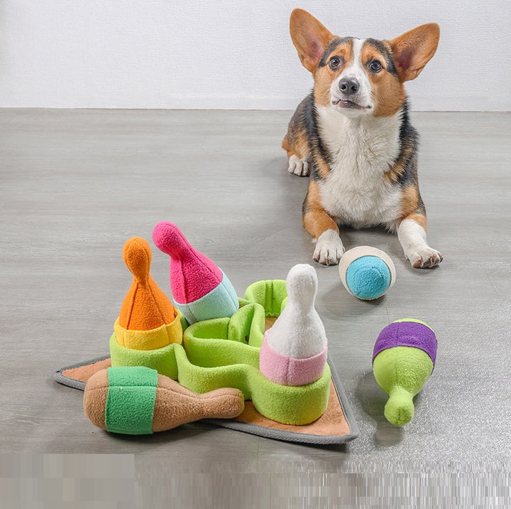 Pet Puzzle Training Bowling Sports Interactive Toy Set