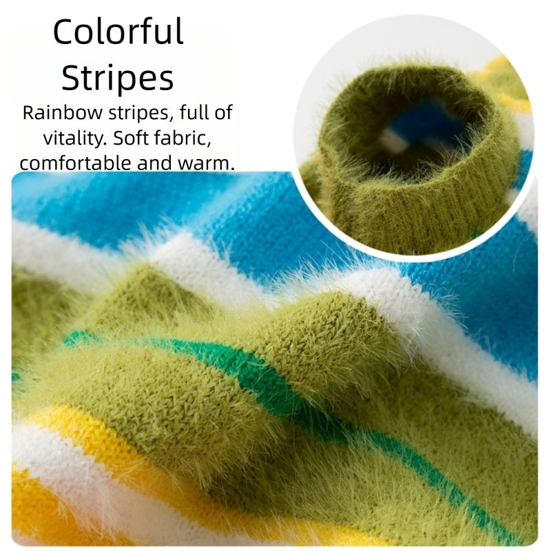 Autumn Winter Striped Sleeveless Pet Sweater Versatile Outfit