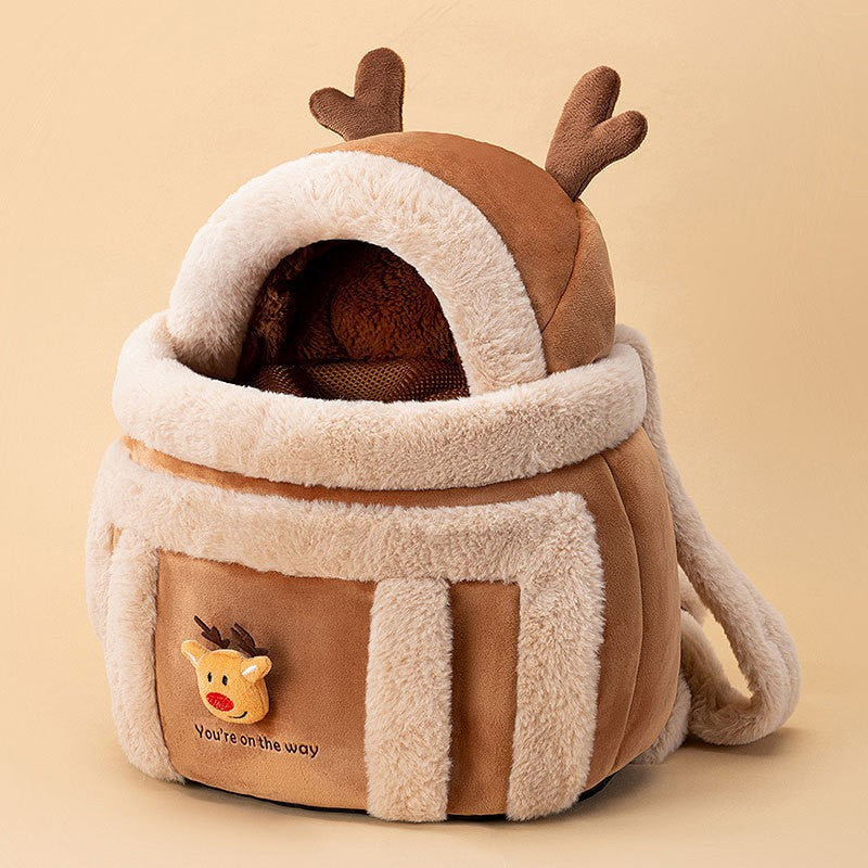 Animal Shaped Pet Backpack Off Shoulder Portable Carry Bag