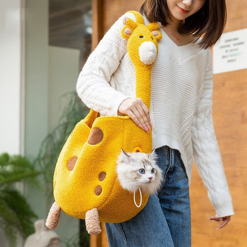 Animal Shaped Pet Backpack Off Shoulder Portable Carry Bag