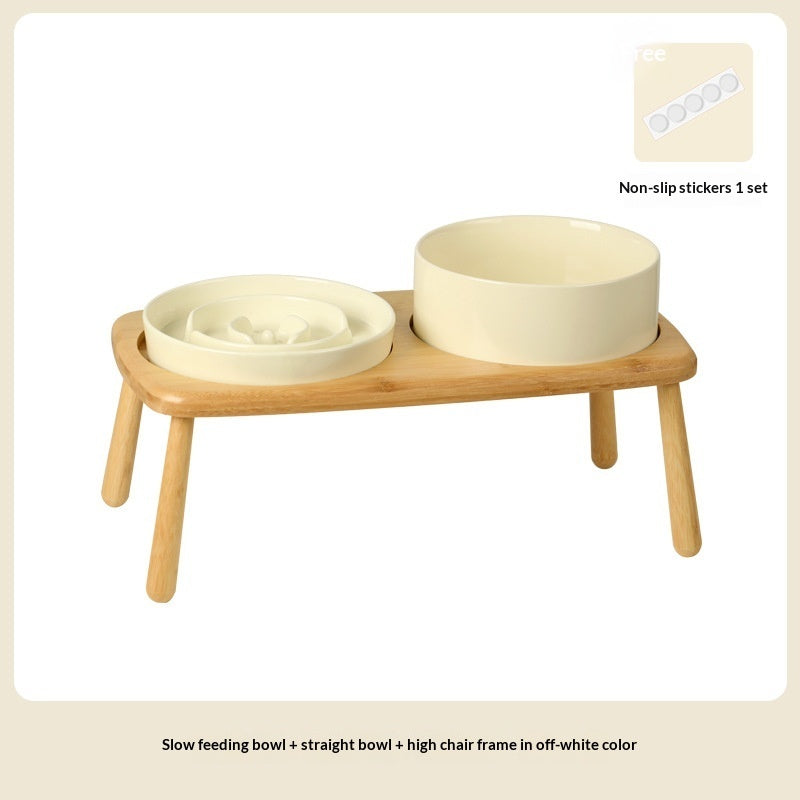 Ceramic Pet Food Bowls Durable Non-Slip Feeding Supplies Set