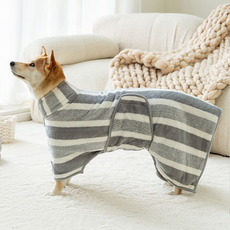 Absorbent Pet Bath Robe Towel Comfortable Quick Dry Apparel