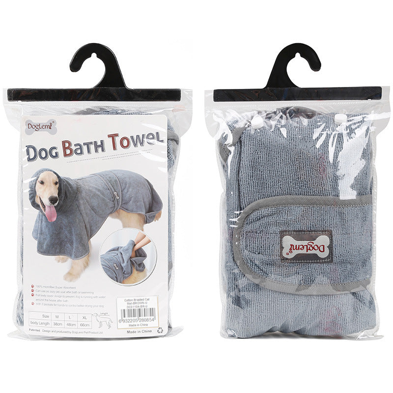 Highly Absorbent Cotton Pet Bathrobe Towel For Drying And Grooming