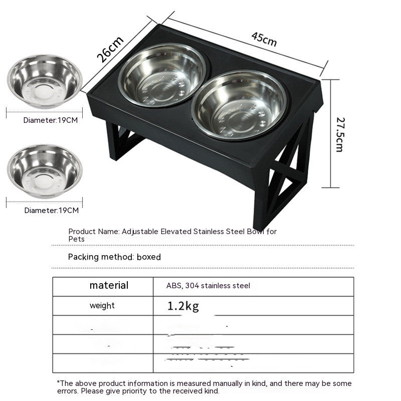 Adjustable Elevated Stainless Steel Anti-Choke Slow Feeding Pet Bowl