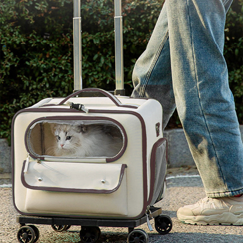 Pet Trolley Backpack Carrier Bag Anti Stress Travel Design