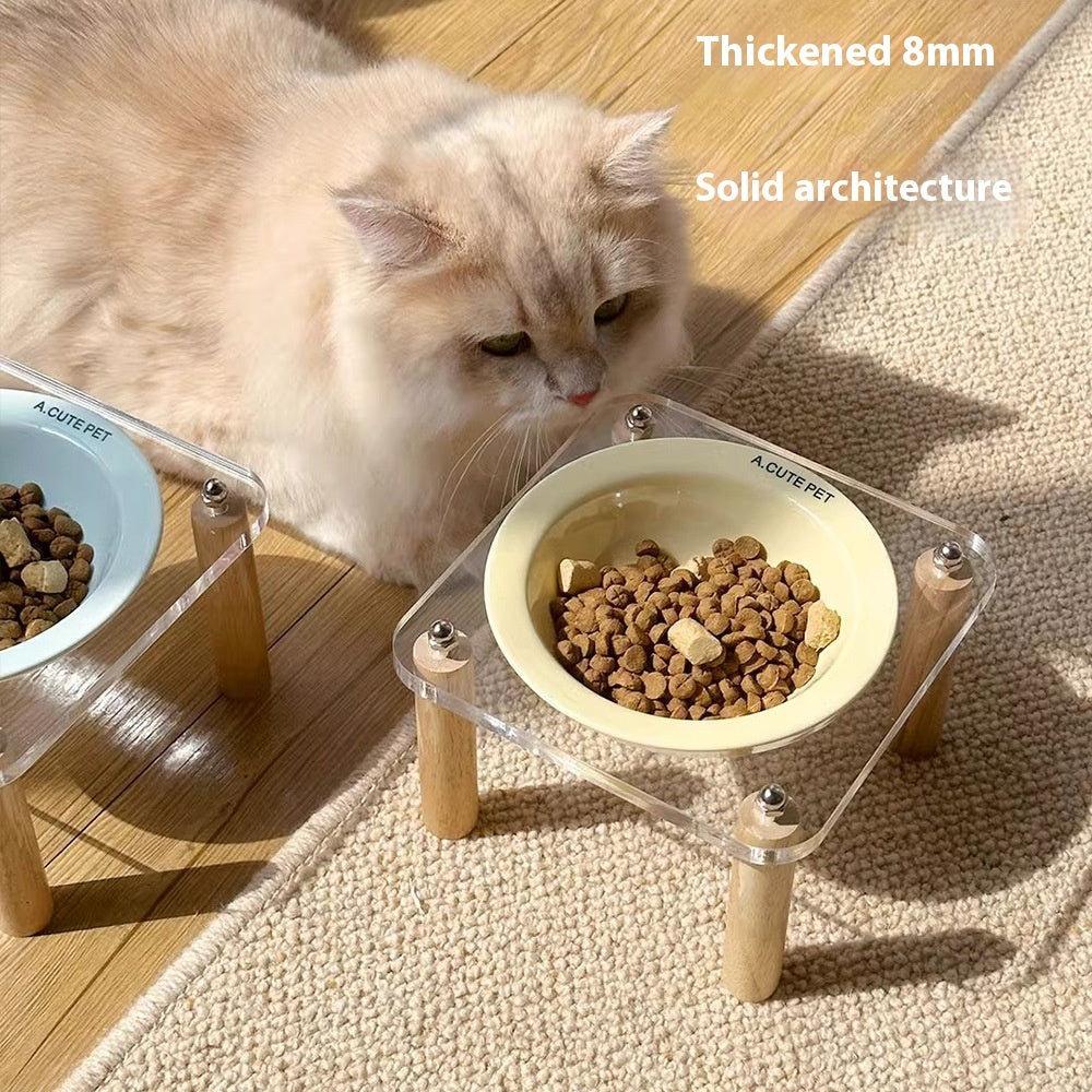 Anti Tumble Elevated Pet Double Bowl Ceramic Feeding Stand
