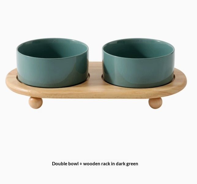 Ceramic Pet Food Bowls Durable Non-Slip Feeding Supplies Set
