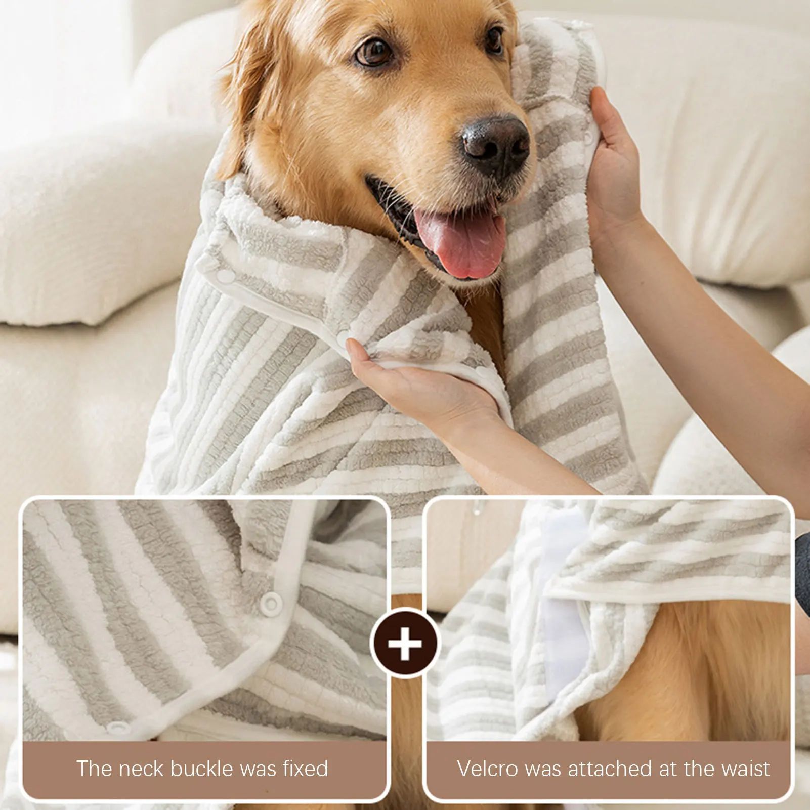 Ultra Absorbent Quick Drying Pet Bath Towel Thick Bathrobe Design