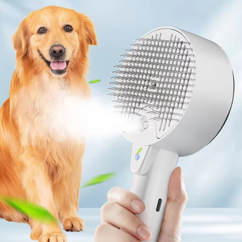 3 In 1 Pet Steam Grooming Brush Electric Spray Massage Shedding Tool