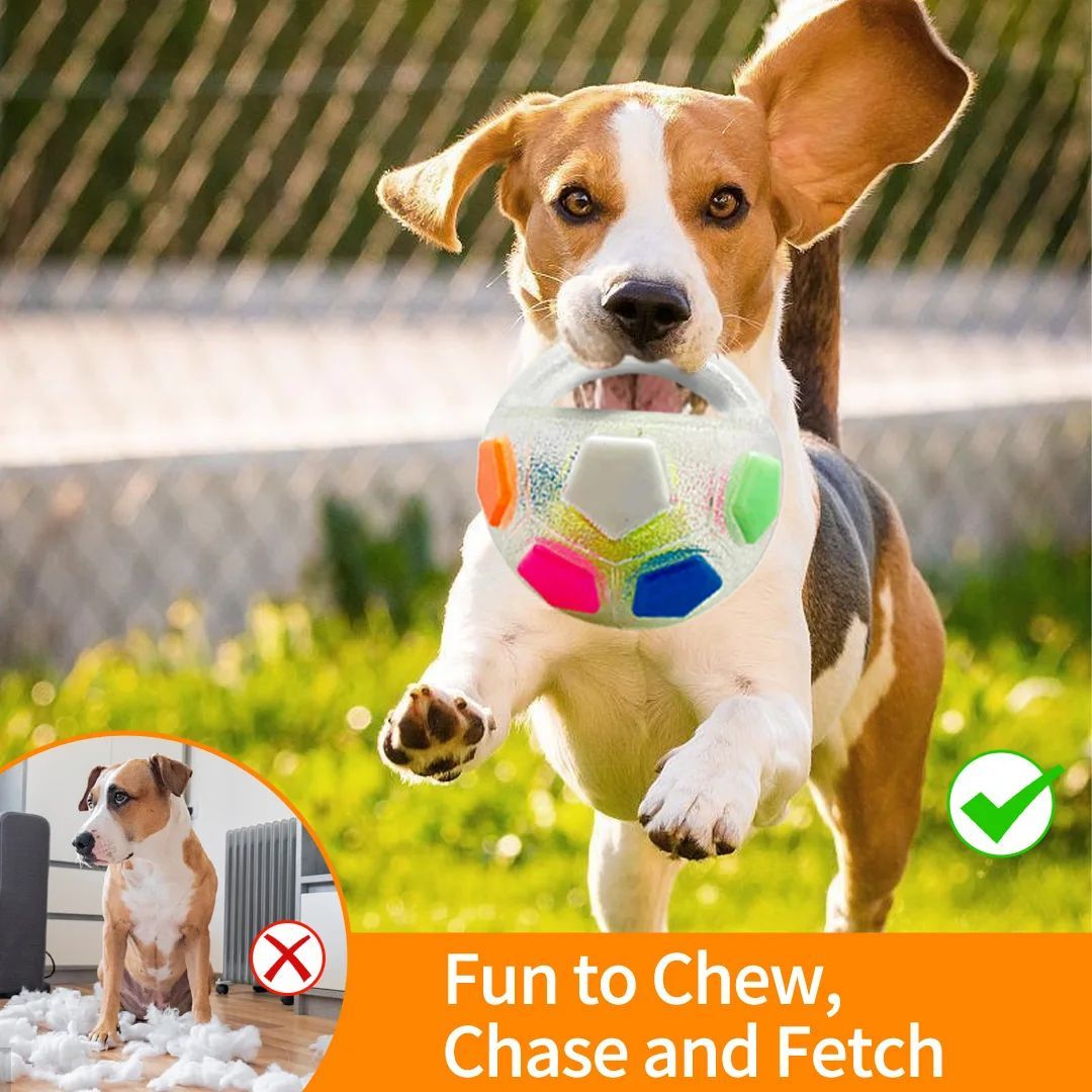 Pet Football Tennis Ball Shaped Durable Squeaky Training Toy