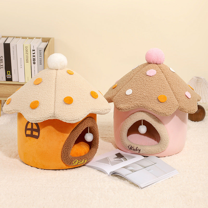 Removable Mushroom Style Pet House Nest For Small Pets