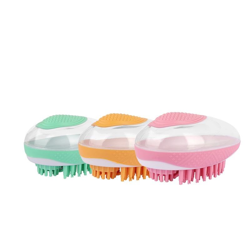 2 In 1 Silicone Pet Bath Brush Massage Grooming Shower Comb Tool