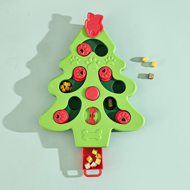 Pet Interactive Puzzle Slow Feeder Christmas Tree Bowl Toy