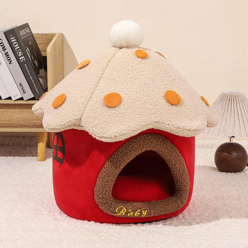 Removable Mushroom Style Pet House Nest For Small Pets