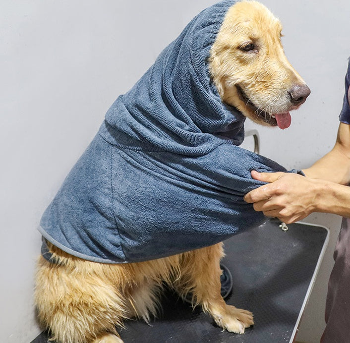 Highly Absorbent Cotton Pet Bathrobe Towel For Drying And Grooming