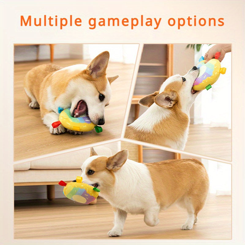 Pet Cartoon Plush Flying Disc Bite Resistant Training Toy