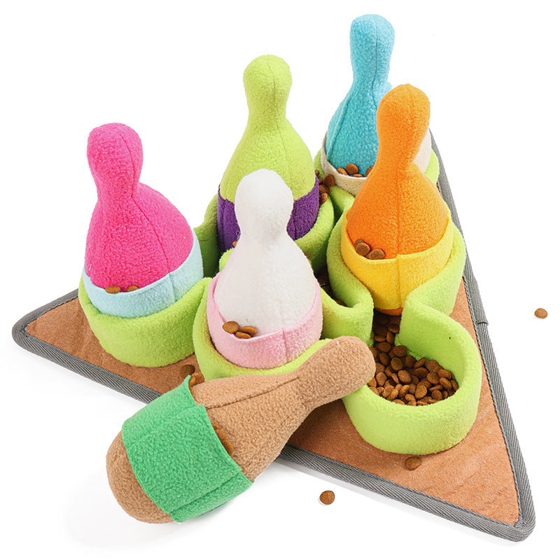 Pet Puzzle Training Bowling Sports Interactive Toy Set